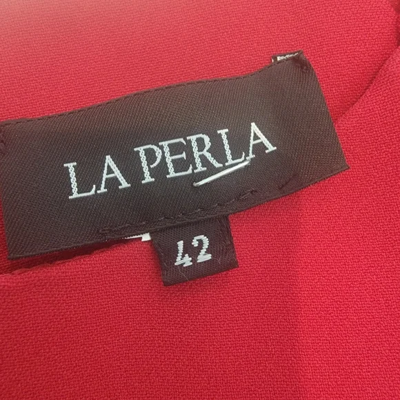 La Perla red sheath cocktail dress with beading shoulder details size 6 - Picture 12 of 15